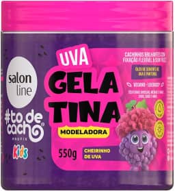Salon Line, Gelatina Modeladora, #TodeCacho Kids, Uva, Vegano - Para Cabelos Ondulados, Cacheados e Crespos, 550g