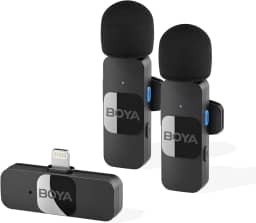 BOYA Microfone de lapela sem fio para iPhone, iPad, telefone, omnidirecional, externo, mini lapela Lightning para iPhone, microfone de encaixe, para gravação de vídeo, podcast, YouTube, transmissão ao