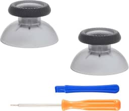 eXtremeRate Marcador de polegar de substituição preto transparente para controle de PS5, joystick analógico personalizado compatível com PS5, para PS4 todos os modelos de controles universais – controle não incluído