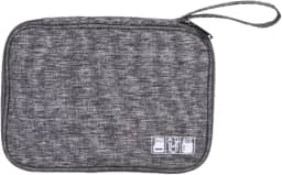 Bolsa Organizadora Portátil para Cabos e Acessórios Eletrônicos, Estojo de Viagem com Divisórias (Cinza)