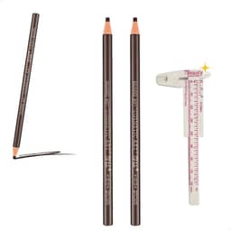 2 Lápis Dermatográfico Design de Sobrancelhas Marcação Alta Duração Kit Com 2 unidades Cor Marrom