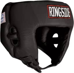 Ringside Capacete para competição de boxe Muay Thai MMA Sparring Headgear sem bochechas, preto, médio