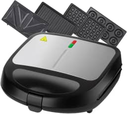 Sanduicheira Elétrica 4 em 1 Grill Misteira Waffle Donuts Antiaderente 220v