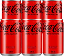 Pack de Coca-Cola sem açucar Lata 220mL 6 unidades