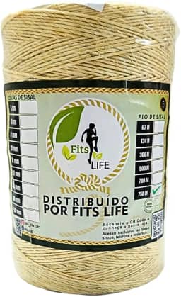 Barbante Fio De Sisal 2mm Rolo 750 Metros Artesanatos Amarração Decoração Arte Tapete