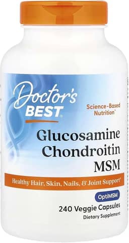 Glucosamina Chondroitin MSM com OptiMSM 240 Cápsulas Doctor"s Best® (Glucosamina e Enxofre Orgânico)