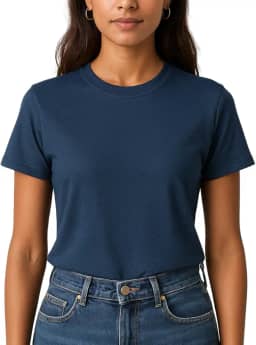 Camiseta Feminina Lisa 100% Algodão Fio 30.1 | Gola Reforçada Ribana | Essencial, Confortável | Sem Etiqueta | Embalagem premium