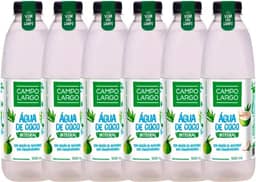 Kit 6x Água De Coco Integral Campo Largo Garrafa 900 Ml Natural Sem Conservante Fardo