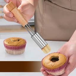 Ferramenta de enchimento de pastelaria de aço inoxidável para cupcake Corer com design antiderrapante de tamanho compacto para facilitar o cozimento e fazer cupcake