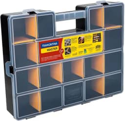 Tramontina Organizador Plastico com compartimentos, Maleta organizadora Plastica 17'