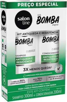 Kit Shampoo e Condicionador, Salon Line, S.O.S Bomba Antiqueda, Vegano - Para Todos os Tipos de Cabelos, 2 Unidades