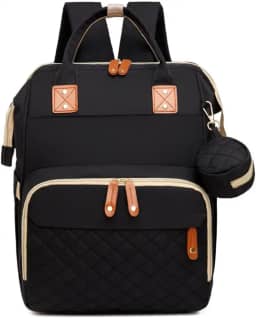 Mochila Maternidade Impermeável Unissex Grande Capacidade — Bolsa Mochila Bebê Menino/Menina com Abertura Extra Larga, Zíper Duplo SBS, Bolso Traseiro Antirroubo e Alças Acolchoadas