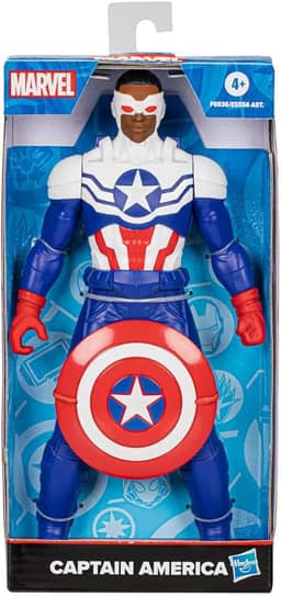 Marvel, Action Figure, Capitão América com Escudo, Mighty Hero Series - Brinquedo de Herói com 22,5 cm, Articulado - A partir de 4 Anos