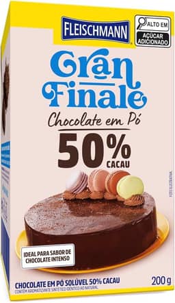CHOCOLATE PÓ SOLÚVEL 50% CACAU FLEISCHMANN GRAN FINALE CAIXA 200G