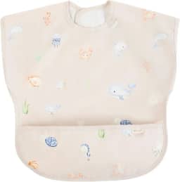 Ali+Oli Conjunto de babador para bebês (1 peça) de manga curta (submarino) sem BPA, certificado Oeko-Tex, babador à prova de bagunça para comer, avental de bebê impermeável, lavável na máquina