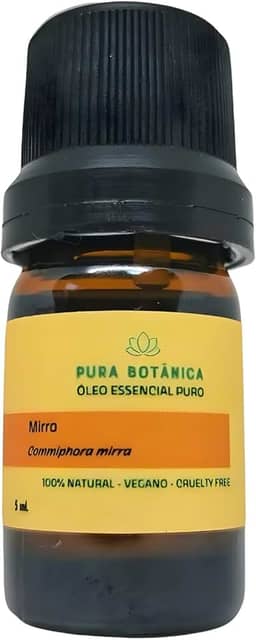 Óleo Essencial de Mirra 5ml – 100% Puro Pura Botânica para Aromaterapia, Aroma Terroso, Meditação, Equilíbrio Emocional e Bem-Estar Natural