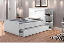 Bicama Baú Solteiro 2 Gavetas Iris J&a Móveis Branco