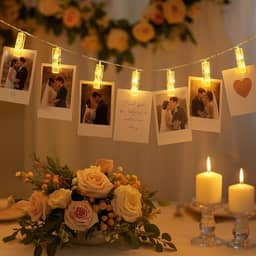 Varal De Luz Premium LED 2 Metros Com 10 Pregadores Iluminados, Luz Branco Quente, Ideal Para Fotos, Decoração E Festas, Marca VARENZIA