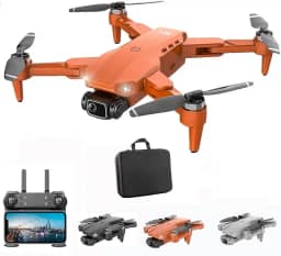 Drone L900 Pro com Camera 4k Full HD Duas Cameras Com GPS 5G WIFI FPV Transmissão em Tempo Real Motores Brushless Alcance remoto 1,2km Drone Profissional Com Case (Laranja)