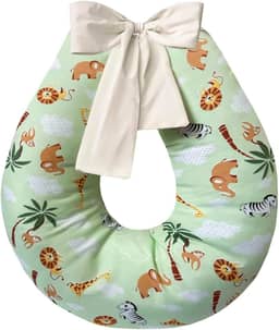 Almofada de amamentação grande 100% algodão (Safari Verde)