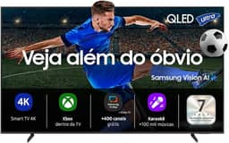 Samsung Vision AI TV 43" QLED Ultra 4K QEF1 2025, Pontos Quânticos, Processador com AI, Art Store, Alexa