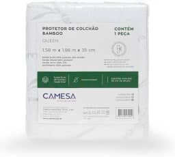Camesa Protetor De Colchão Bamboo Blend Impermeável Queen 158x198x35cm - Branco