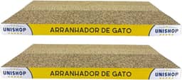 Kit 2 Arranhadores de Gato em Papelão Ondulado Anti Estresse Aparência de Madeira