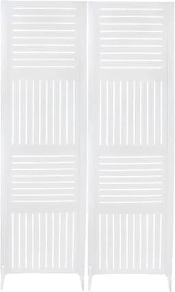 2 Biombo Pintado Divisoria Separador de Ambiente MDF Com Pés Preto ou Branco (Horizontal Vertical, Branco)