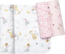 Papi Textil Cueiro Estampado, Rosa, 80 cmx50 cm, Pacote de 3