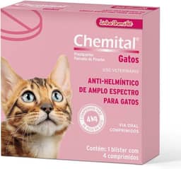 CHEMITEC Chemital Cats Anti-Helmíntico De Amplo Espectro Para Gatos