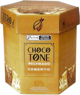 Chocotone Artesanal Recheado de Paçoca com Cobertura de Chocolate Zero Selecto Cacau 650g