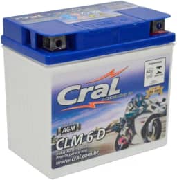 Bateria Moto 6A 12v Selada Cral Polo Positivo Direito