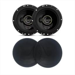 Par Alto Falante Aurum Hurricane (6 Polegadas 120W) + Tela 6 Tipo Pioneer Cor Preta para Carro, Kit TNT Full Som Automotivo