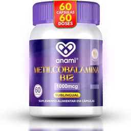 Metilcobalamina 1.000mcg MAX DOSE B12 Ativa SUBLINGUAL de Absorção Rápida – 60 Cápsulas - Suplemento Alimentar Sublingual