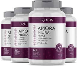 Amora Miura 750mg Premium com Vitaminas Lauton Alivia TPM e Menopausa - Kit 4