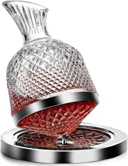 Decanter Decantador De Vinho De Vidro Giratório De Luxo 360 Nilosdecor