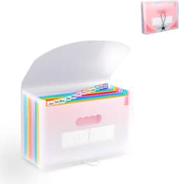 Pasta Sanfonada A4 12 Divisorias, Organizadora Documentos, Pasta Arquivos, Pasta Sanfonada, Pasta para Documentos (Transparente)