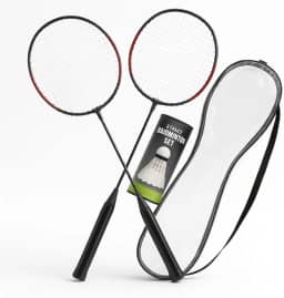 Genérico Kit de Badminton 2 Raquetes + 3 Petecas + Estojo + Bolsa de Transporte