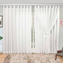 Cortina de Voil com Forro Microfibra 6,00m x 2,70m - Branco