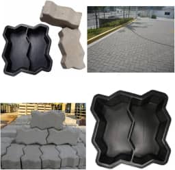 Kit 10 Forma De Bloquete 24x10x6cm Paver 16 Lados Molde Bloco De Concreto