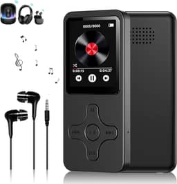 MP3 MP4 Player Portátil MP3 Player Bluetooth Rádio FM Gravador de voz Reprodução de Vídeo Ieitura de Texto Suporte Cartao de Memoria de Até 128 GB (Preto)
