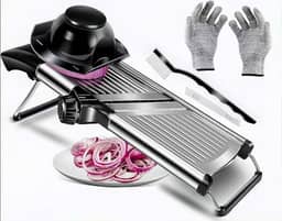 Mandolin, Mandoline Profissional, Fatiador de Legumes, Mandoline, 12 * 40 * 12CM, Pode Ser Cortado e Triturado Mandolim, Disponível Em Quatro Espessuras Ajustáveis Fatiador de Legumes