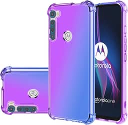 Capa para Moto One Fusion Plus, One Fusion+ PAKF0002IN, capa protetora de TPU macio, antiarranhões, à prova de choque para Motorola Moto One Fusion Plus (roxo/azul)