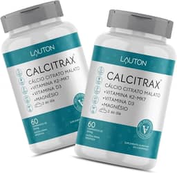 CALCITRAX CÁLCIO CITRATO MALATO+VIT K2-MK7+VIT D3+MAGNÉSIO- LAUTON NUTRITION - 120 COMPRIMIDOS – 100% VEGAN0 – CÁLCIO PARA OS OSSOS