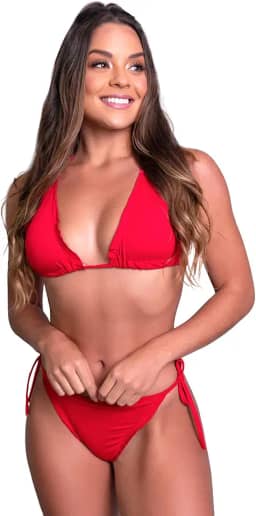 Biquíni Cortininha Ripple Asa Delta Feminino Cintura Alta Moda Praia