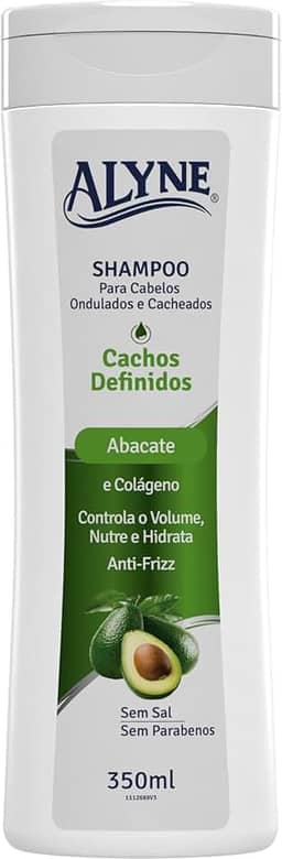 Alyne, Shampoo para cabelos, Cachos Definidos, 350 ml, Verde