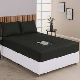 Capa Protetora Impermeável para Colchão - Antialérgica e Antibacteriana - Vários Tamanhos - Matelasso Silencioso (Preto, Solteiro)