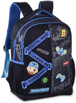 Mochila Bolsa de Costas Brancoala Youtuber Gamer Infantil Juvenil Escolar Passeio Viagem Reforçada Preto