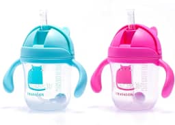 Copo Bebê 360 Mágico Treinamento Antivazamento Alça 220ml (Rosa)