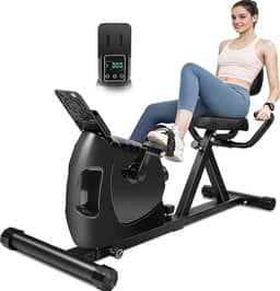 Bicicleta Ergométrica Horizontal Wulnar, Bike Ergométrica, Bicicleta Ergométrica Magnética, Preta, 8 Níveis de Resistência Magnética, Display Digital LED